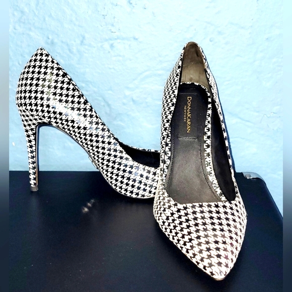 Donna Karan Shoes - Houndstooth Donna Karen pointed Heels Size 8